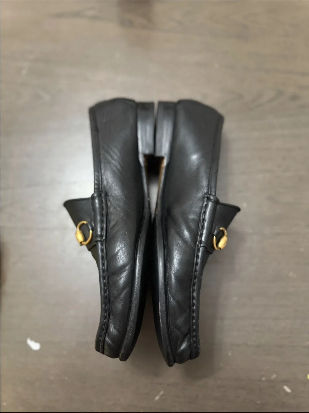 Gucci Black Leather Horsebit Slip-On Loafers